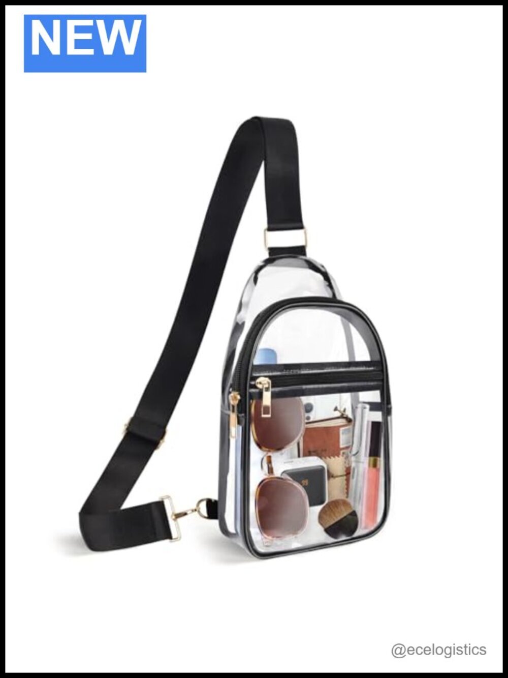 Clear Crossbody Bag Stadium Approved PVC Front Pocket Concert Sports Festival